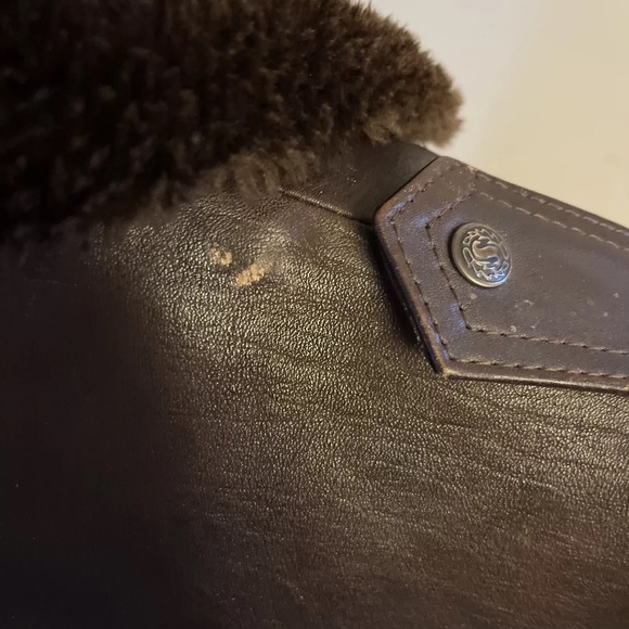 Vintage Distressed Leather Bomber Jacket - Picture 6 of 8